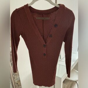 Enza Costa rust henley top